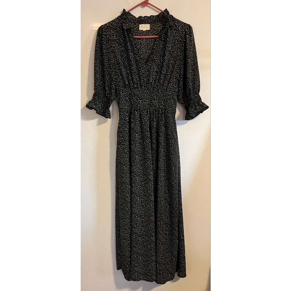 Melloday patterned midi dress with ruffles size S
